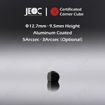 100pcs JEOC Certificated Corner Cube, 12.7mm (0.5") Diameter, 9.5mm (0.37") Height reflective prism, Aluminum Coated