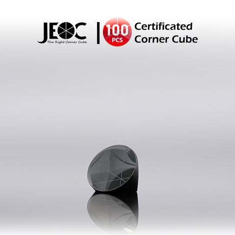 100pcs JEOC Certificated Corner Cube, 17.8mm (0.7") Diameter, 13.3mm (0.52") Height reflective prism, Aluminum Coated