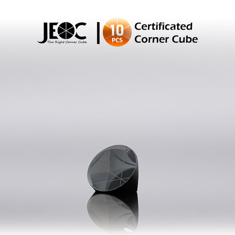 10pcs JEOC Certificated Corner Cube, 17.8mm (0.7") Diameter, 13.3mm (0.52") Height reflective prism, Aluminum Coated