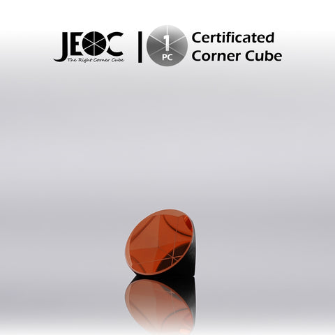 JEOC Certificated Corner Cube, 17.8mm (0.7") Diameter, 13.3mm (0.52") Height reflective prism, Aluminum Coated