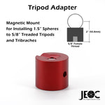 JEOC Red Tripod Adapter for 1.5" SMR and Ball Reflector, works with 5/8" Tripod and Tribraches