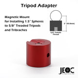 JEOC Red Tripod Adapter for 1.5" SMR and Ball Reflector, works with 5/8" Tripod and Tribraches
