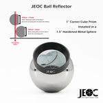 JEOC 1.5inch Reflective Sphere for Total-station, Silver Coated, 38.1mm Ball Prism with Magnetic Base, Break Resist