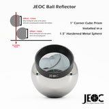 JEOC 1.5inch Reflective Sphere for Total-station, Silver Coated, 38.1mm Ball Prism with Magnetic Base, Break Resist