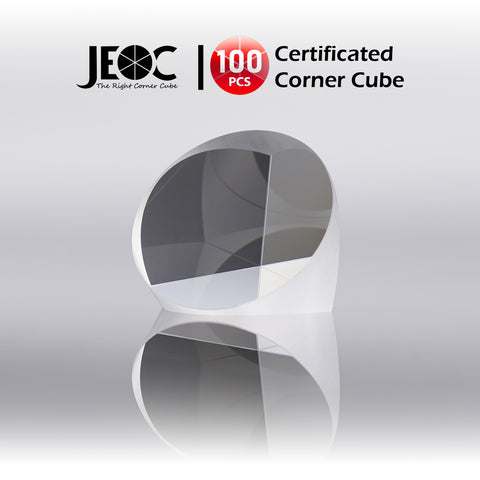 100pcs JEOC Certificated Corner Cube, 38.1mm (1.5") Diameter, 28.5mm (1.122") Height reflective prism, Uncoated