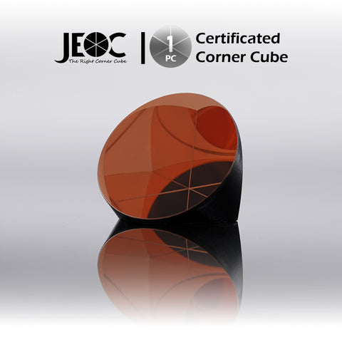 JEOC Certificated Corner Cube, 38.1mm (1.5") Diameter, 28.5mm (1.122") Height reflective prism, Copper Coated