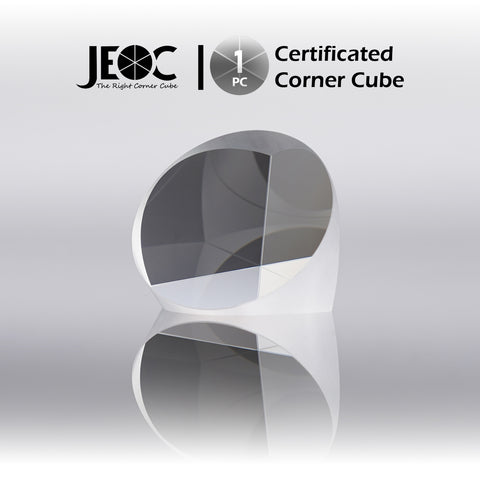 JEOC Certificated Corner Cube, 38.1mm (1.5") Diameter, 28.5mm (1.122") Height reflective prism, Uncoated