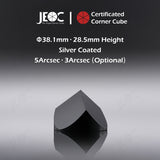 100pcs JEOC Certificated Corner Cube, 38.1mm (1.5") Diameter, 28.5mm (1.122") Height reflective prism, Silver Coated