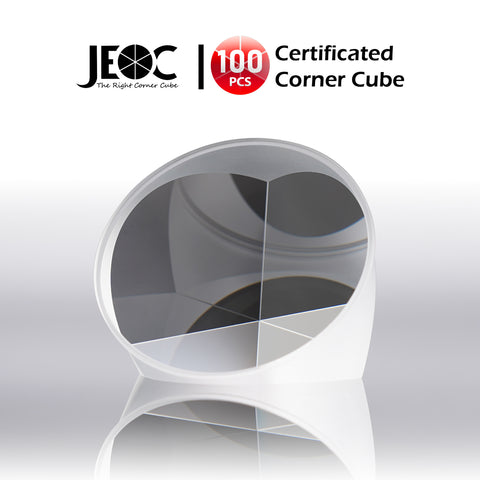 100pcs JEOC Certificated Corner Cube, 64mm Diameter, 48mm Height reflective prism, Uncoated, w/ Bayonet