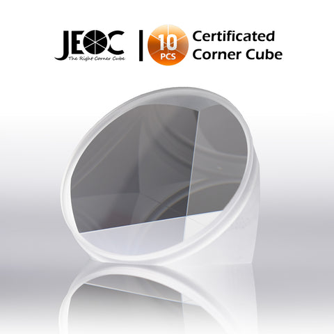 10pcs JEOC Certificated Corner Cube, 64mm Diameter, 48mm Height reflective prism, Uncoated, w/ Groove