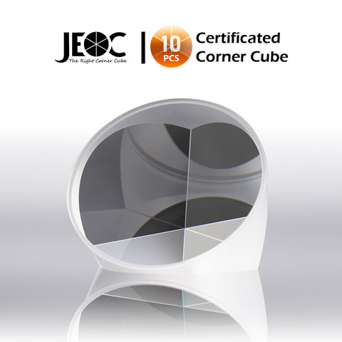 10pcs JEOC Certificated Corner Cube, 64mm Diameter, 48mm Height reflective prism, Uncoated, w/ Bayonet