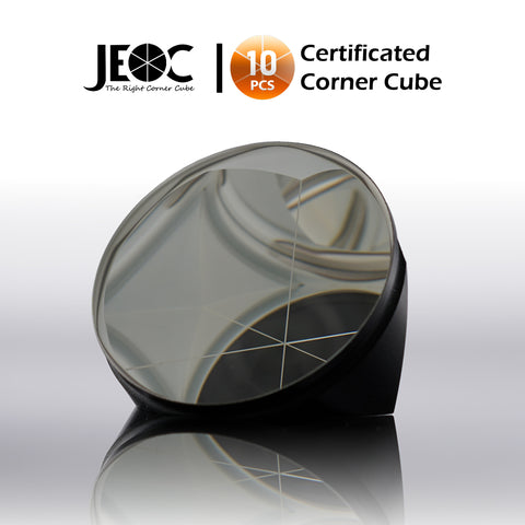 10pcs JEOC Certificated Corner Cube, 64mm Diameter, 48mm Height reflective prism, Silver Coated, w/ Groove