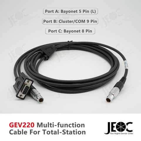 JEOC GEV220 Multi-function Cable for Leica Total-station, 759257 Power and Data Cable