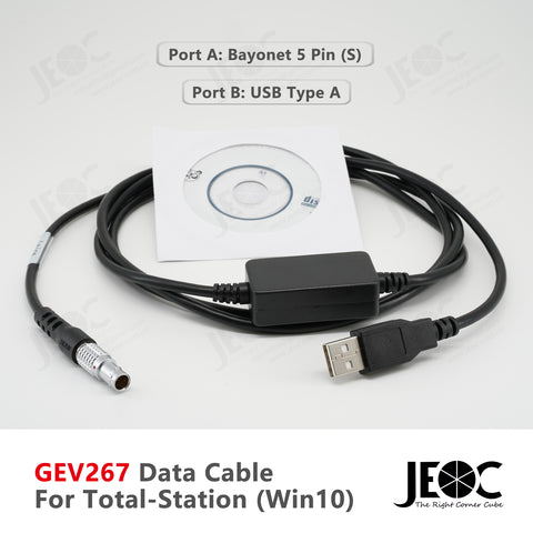 JEOC GEV267 Data Cable for Leica Total-station, win10, 806093