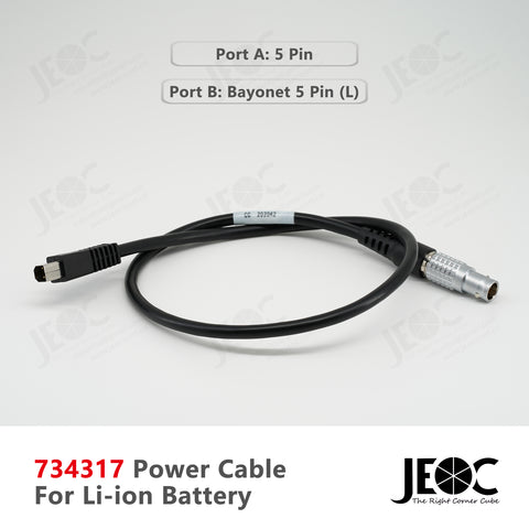 JEOC 734317 Power Cable for Leica Li-ion Battery