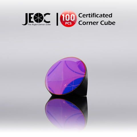 100pcs JEOC Certificated Corner Cube, 25.4mm (1") Diameter, 19mm (0.75") Height reflective prism, Copper & AR Coated