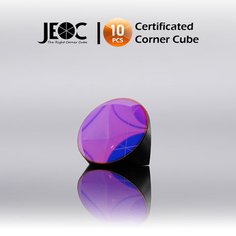 10pcs JEOC Certificated Corner Cube, 25.4mm (1") Diameter, 19mm (0.75") Height reflective prism, Copper & AR Coated