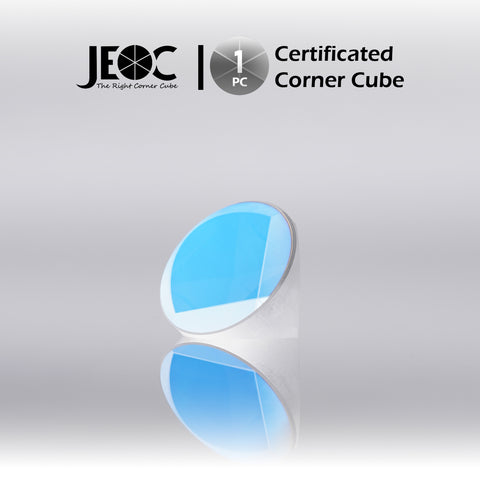 JEOC Certificated Corner Cube, 25.4mm (1") Diameter, 19mm (0.75") Height reflective prism, AR Coated