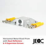 JEOC Horizontal Road Monitoring Prism, Cat eye Prism w/ Dual Aluminum Coated Reflectors and Expansion Screws or Embedded Rod