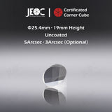 100pcs JEOC Certificated Corner Cube, 25.4mm (1") Diameter, 19mm (0.75") Height reflective prism, Uncoated