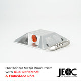 JEOC Horizontal Road Monitoring Prism, Cat eye Prism w/ Dual Copper Coated Reflectors, w/ Expansion Screws or Embedded Rod