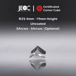 100pcs JEOC Certificated Corner Cube, 25.4mm (1") Diameter, 19mm (0.75") Height reflective prism, Uncoated