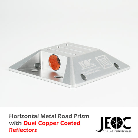 JEOC Horizontal Road Monitoring Prism, Cat eye Prism w/ Dual Copper Coated Reflectors, w/ Expansion Screws or Embedded Rod