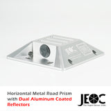 JEOC Horizontal Road Monitoring Prism, Cat eye Prism w/ Dual Aluminum Coated Reflectors and Expansion Screws or Embedded Rod