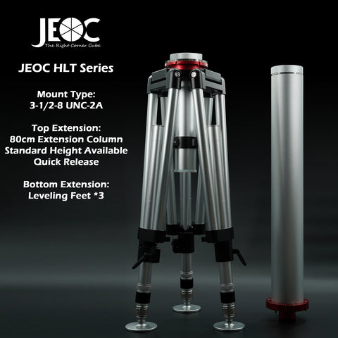 JEOC Heavy Load Tripod with Leveling Kit & 80cm Height Kit, for Faro Leica API Laser Trackers, 3-1/2-8 UNC-2A, with Flight Case