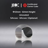 JEOC Certificated Corner Cube, 42mm Diameter, 32mm Height reflective prism, Uncoated