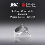 JEOC Certificated Corner Cube, 42mm Diameter, 32mm Height reflective prism, Uncoated