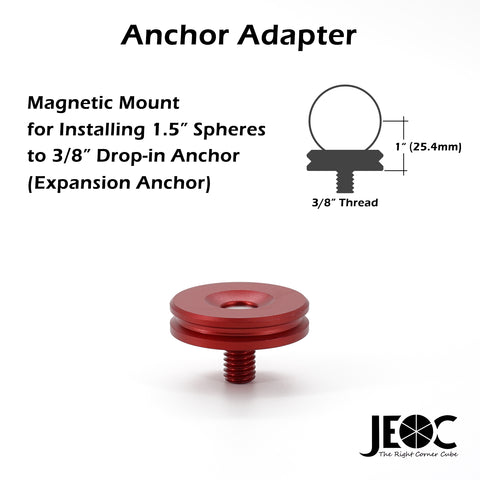 JEOC Drop-in Anchor Adapter for 1.5" SMR and Ball Reflector, works with 3/8" Expansion Anchor