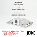 JEOC Horizontal Road Monitoring Prism, Cat eye Prism w/ Dual Aluminum Coated Reflectors and Expansion Screws or Embedded Rod