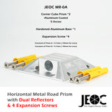 JEOC Horizontal Road Monitoring Prism, Cat eye Prism w/ Dual Aluminum Coated Reflectors and Expansion Screws or Embedded Rod