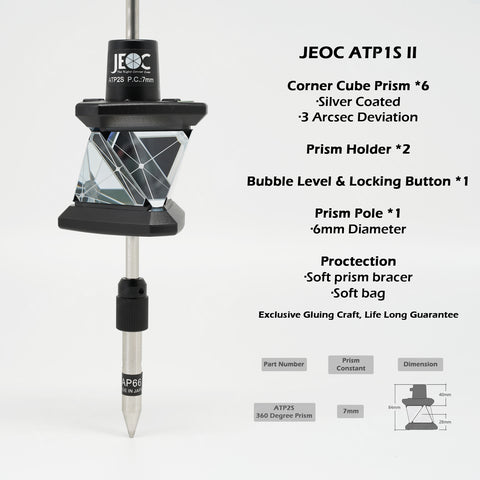 JEOC ATP2S, Sliding 360 Degree Reflective Prism for Topcon Sokkia