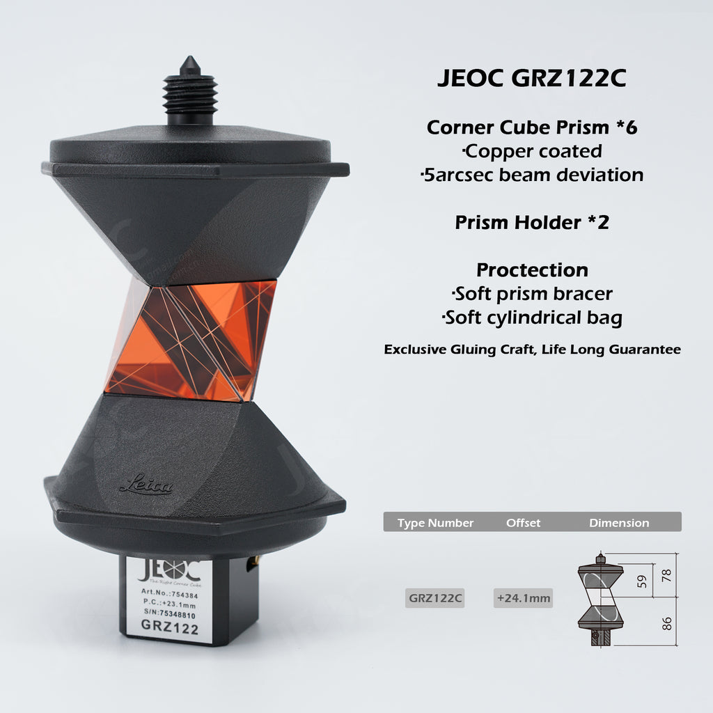 JEOC GRZ122C, 360 Degree Reflective Prism for Leica ATR Total