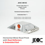 JEOC Horizontal Road Monitoring Prism, Cat eye Prism w/ Dual Copper Coated Reflectors, w/ Expansion Screws or Embedded Rod
