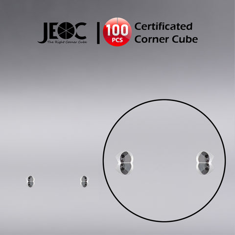 100pcs JEOC Certificated Corner Cube, 3mm Diameter, 3mm Height reflective prism, with Edge Cutting and Uncoated