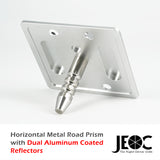 JEOC Horizontal Road Monitoring Prism, Cat eye Prism w/ Dual Aluminum Coated Reflectors and Expansion Screws or Embedded Rod