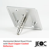 JEOC Horizontal Road Monitoring Prism, Cat eye Prism w/ Dual Copper Coated Reflectors, w/ Expansion Screws or Embedded Rod