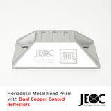 JEOC Horizontal Road Monitoring Prism, Cat eye Prism w/ Dual Copper Coated Reflectors, w/ Expansion Screws or Embedded Rod