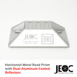 JEOC Horizontal Road Monitoring Prism, Cat eye Prism w/ Dual Aluminum Coated Reflectors and Expansion Screws or Embedded Rod