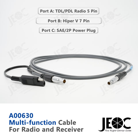 JEOC A00630 Cable, For Topcon Hiper V, GR3, Legacy Receiver to TDL & Pacific Crest ADL, HPB, PDL, RFM-96, High Power Base Radio