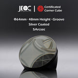 100pcs JEOC Certificated Corner Cube, 64mm Diameter, 48mm Height reflective prism, Silver Coated, w/ Groove