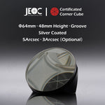 100pcs JEOC Certificated Corner Cube, 64mm Diameter, 48mm Height reflective prism, Silver Coated, w/ Groove