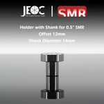 JEOC Magnetic Holder with Shank for 0.5" SMR, 12mm offset, 14mm Shank diameter, 0.5" Ball Probe Seat, Laser Tracker SMR Pin Nest