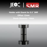 JEOC Magnetic Holder with Shank for 0.5" SMR, 12mm offset, 14mm Shank diameter, 0.5" Ball Probe Seat, Laser Tracker SMR Pin Nest