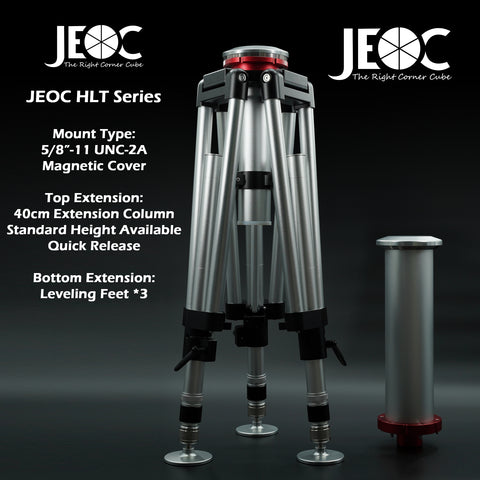 JEOC Heavy Load Tripod with Leveling Kit & 40cm Height Kit, for Faro Leica API Laser Trackers, 5/8-11 UNC-2A, with Flight Case