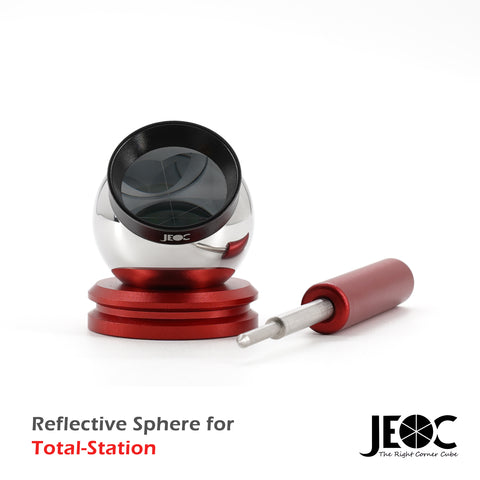 JEOC 1.5inch Reflective Sphere for Total-station, Silver Coated, 38.1mm Ball Prism with Magnetic Base, Break Resist