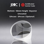 JEOC Certificated Corner Cube, 64mm Diameter, 48mm Height reflective prism, Uncoated, w/ Bayonet